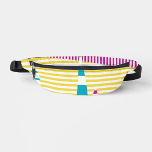 Stripes on Stripes - Turquoise, Yellow and Pink Bum Bags