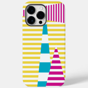 Stripes on Stripes - Turquoise, Yellow and Pink Case-Mate iPhone 14 Pro Max Case