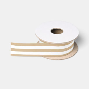 Stripes Option Tan Satin Ribbon