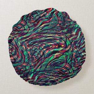 Stripes or loops twisted failingly passing through round cushion