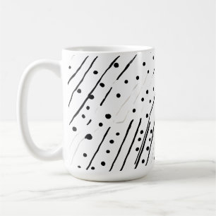 Stripes or polka dots black, white, grey pattern coffee mug