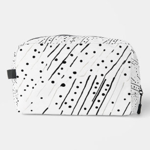 Stripes or polka dots black, white, grey pattern dopp kit