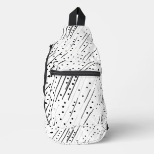 Stripes or polka dots black, white, grey pattern  sling bag
