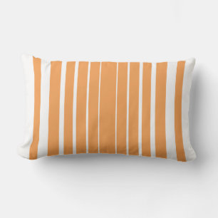 Stripes Orange Tangerine White Vertical  Lumbar Cushion
