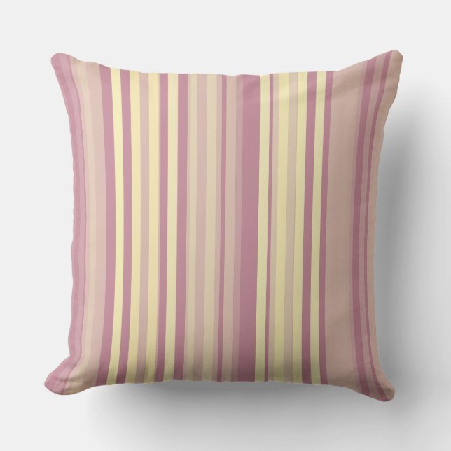 Stripes Pale Plum and Wheat Blends Cushion (Front)