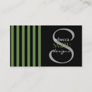 Stripes (Parallel Lines) - Black Green Business Card