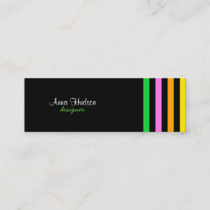 Stripes (Parallel Lines) - Red Blue Green Pink Mini Business Card