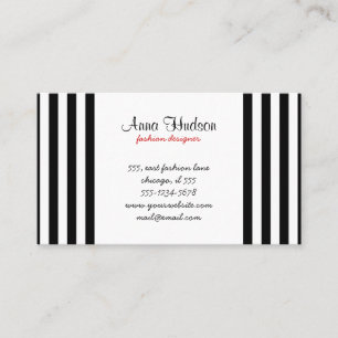 Stripes (Parallel Lines) - White Black Business Card