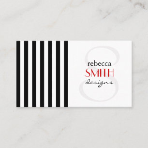 Stripes (Parallel Lines) - White Black Business Card
