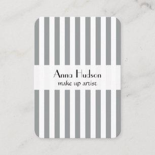 Stripes (Parallel Lines) - White Grey Business Card