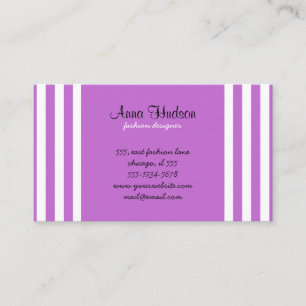 Stripes (Parallel Lines) - White Purple Business Card