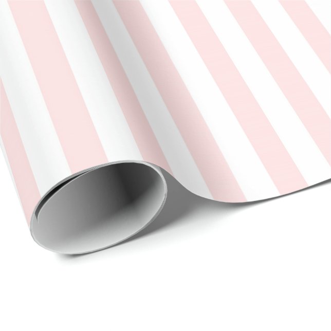 Stripes Pastel Pink Peach White Lines Vip Wrapping Paper (Roll Corner)