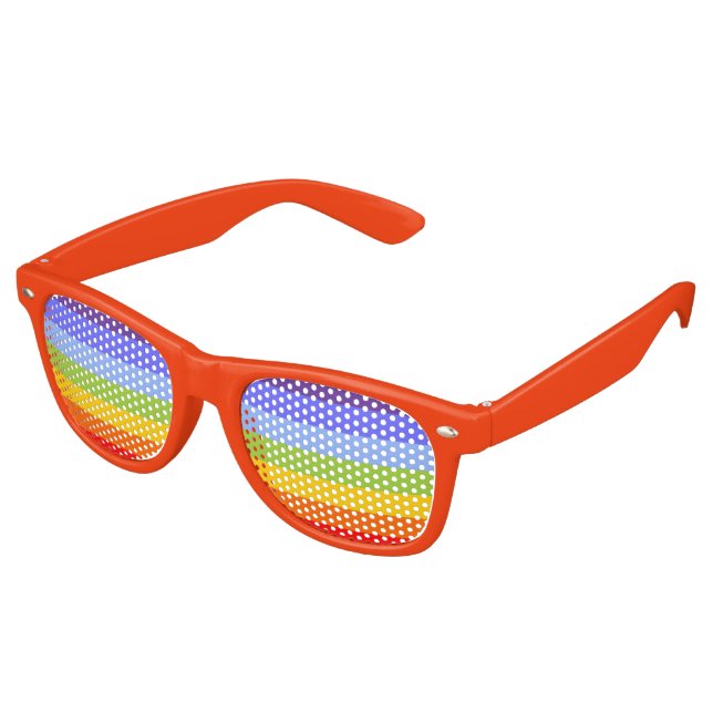 Stripes Pattern - chakra rainbow colours Retro Sunglasses (Angled)