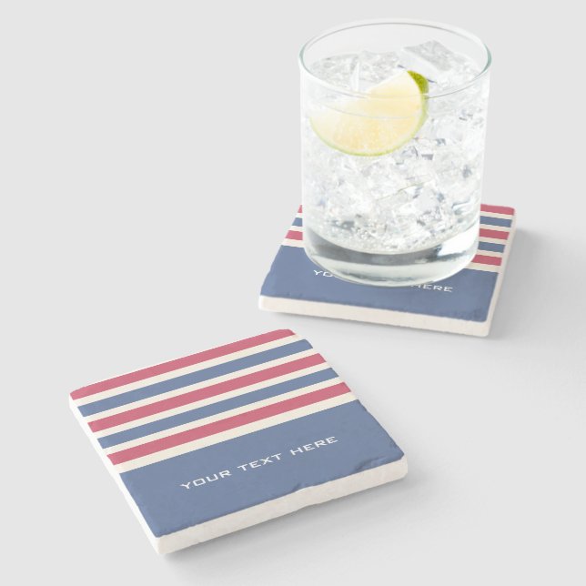 Stripes Pattern custom marble coaster (Side)