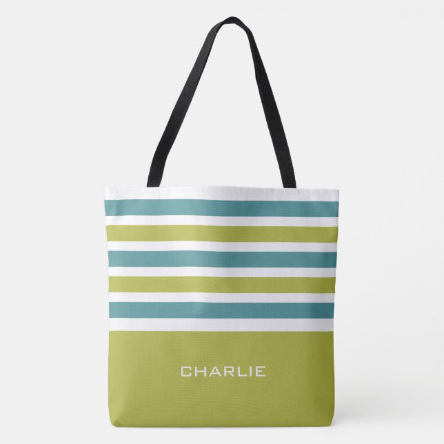 Stripes Pattern custom monogram bags (Front)
