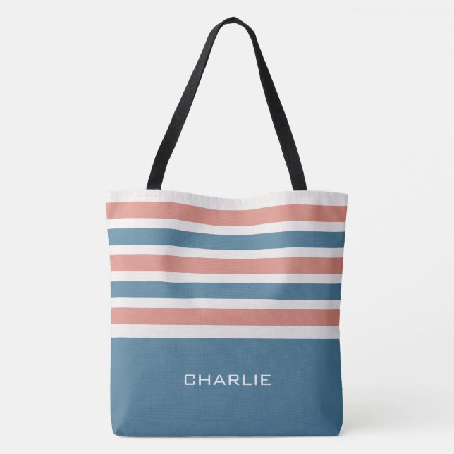 Stripes Pattern custom monogram bags (Back)