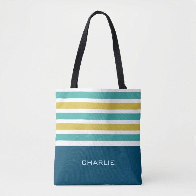 Stripes Pattern custom monogram bags (Front)