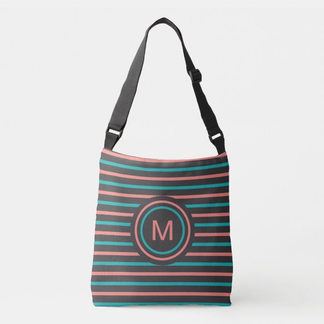 Stripes Pattern Custom Monogram bags (Front)