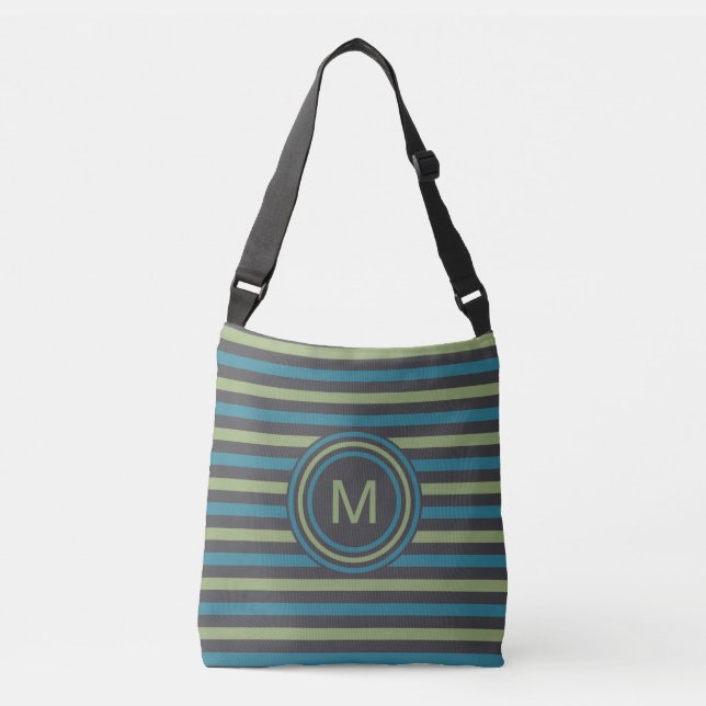 Stripes Pattern Custom Monogram bags (Front)