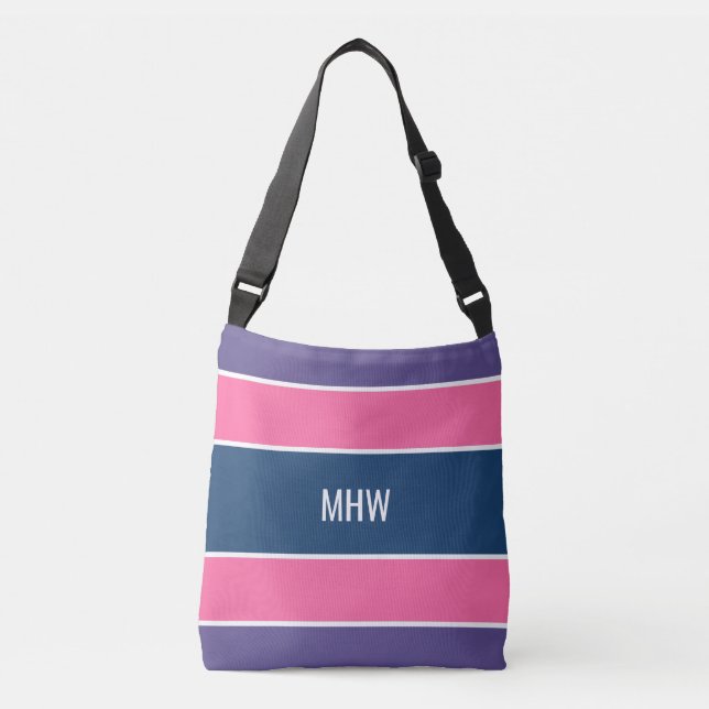 Stripes Pattern custom monogram bags (Front)