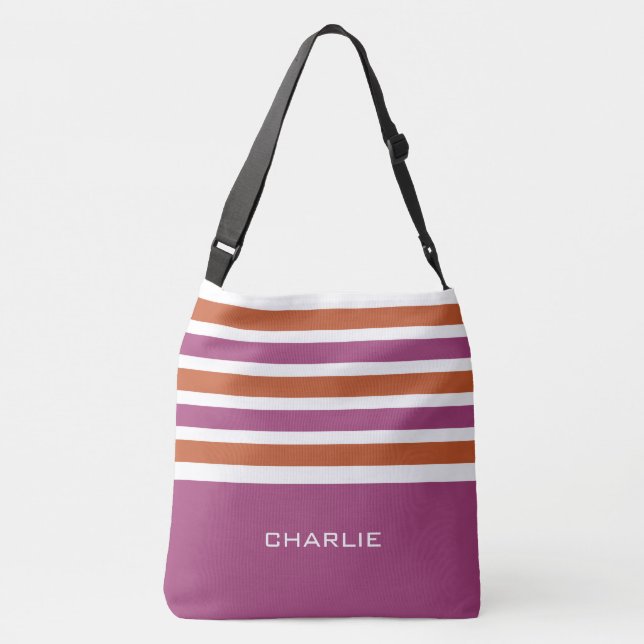 Stripes Pattern custom monogram bags (Back)