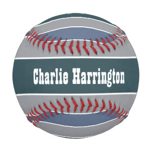 Stripes Pattern custom monogram baseball