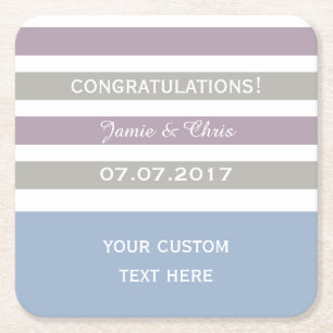 Stripes Pattern custom monogram coasters
