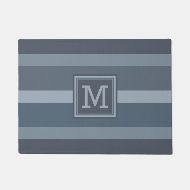 Stripes Pattern custom monogram door mats (Front)