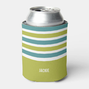 Stripes Pattern custom monogram drink coolers