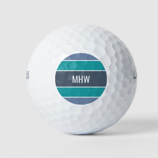 Stripes Pattern custom monogram golf balls (Front)