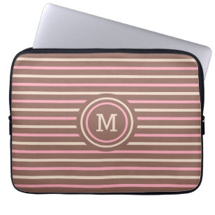 Stripes Pattern custom monogram laptop sleeves