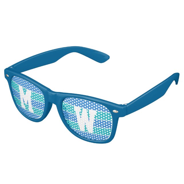 Stripes Pattern custom monogram party shades (Angled)