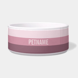 Stripes Pattern custom monogram pet bowls