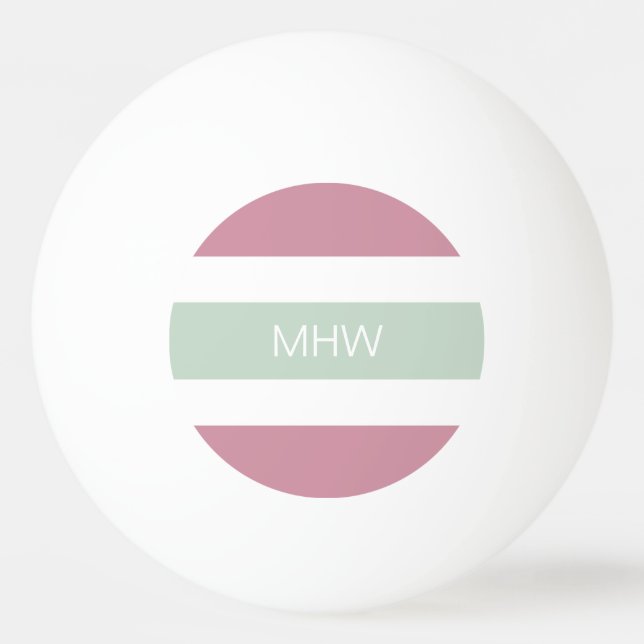 Stripes Pattern custom monogram ping pong balls (Back)