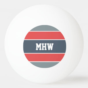 Stripes Pattern custom monogram ping pong balls