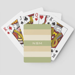 Stripes Pattern custom monogram playing cards