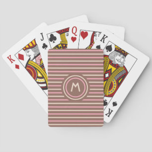 Stripes Pattern custom monogram playing cards