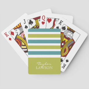 Stripes Pattern custom monogram playing cards