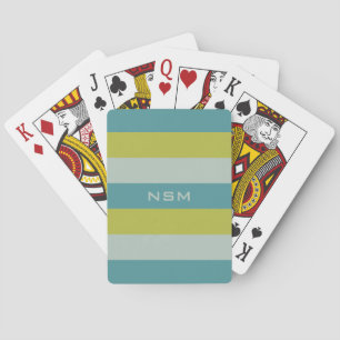 Stripes Pattern custom monogram playing cards