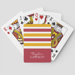 Stripes Pattern custom monogram playing cards