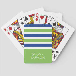 Stripes Pattern custom monogram playing cards