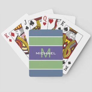 Stripes Pattern custom monogram poker cards