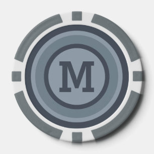 Stripes Pattern custom monogram poker chips