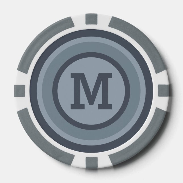 Stripes Pattern custom monogram poker chips (Front)