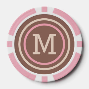 Stripes Pattern custom monogram poker chips
