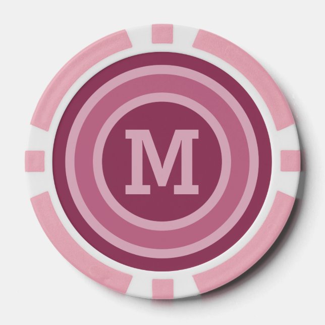 Stripes Pattern custom monogram poker chips (Front)