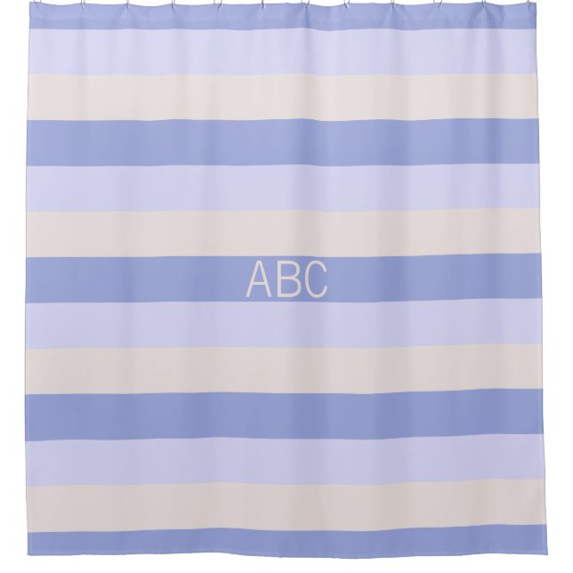 Stripes Pattern custom monogram shower curtain (Front)