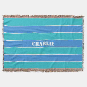 Stripes Pattern custom monogram throw blanket