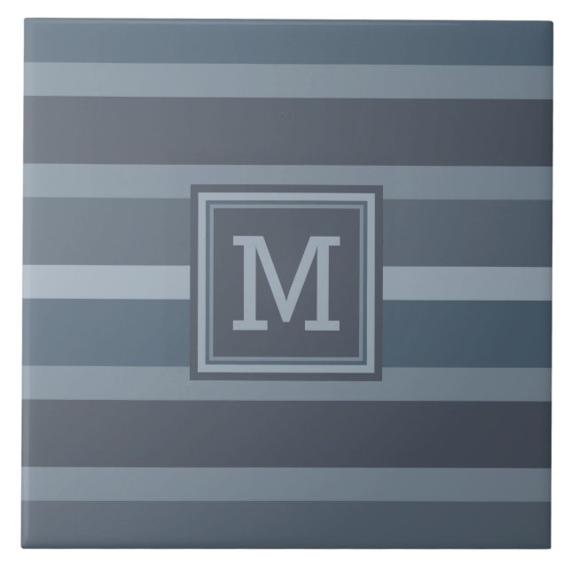 Stripes Pattern custom monogram tiles (Front)