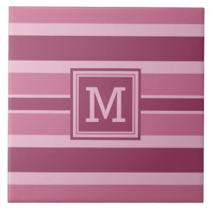 Stripes Pattern custom monogram tiles